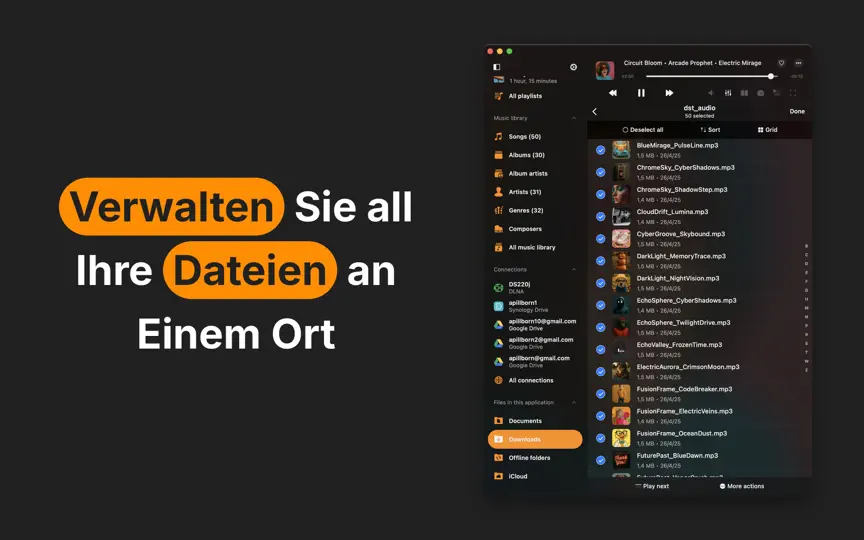Screenshot von Flacbox auf dem iPhone 9