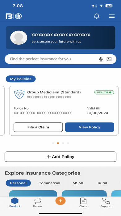 Caringly Yours: Insurance App Screenshot