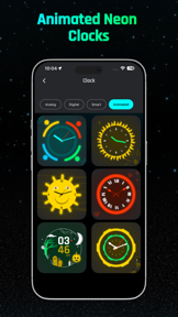 Digital Neon Night Clock screenshot
