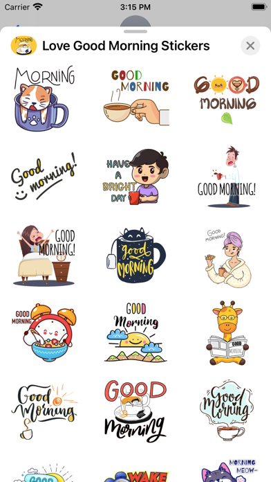 Love Good Morning Stickers Screenshot