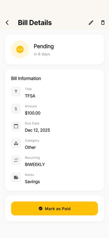 BillBee - Safe Spend Tracker screenshot