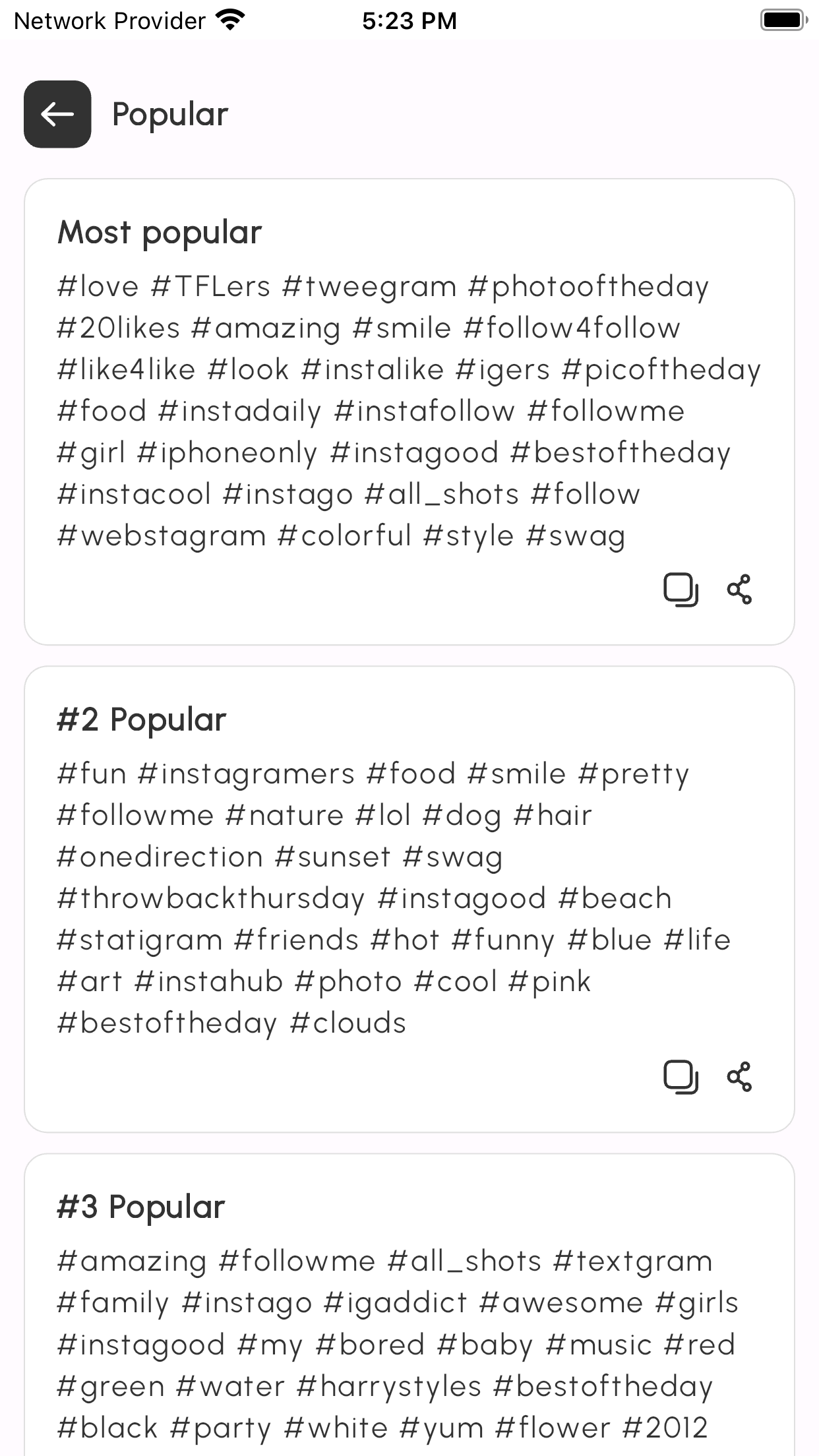 in Tags - Hashtags generator