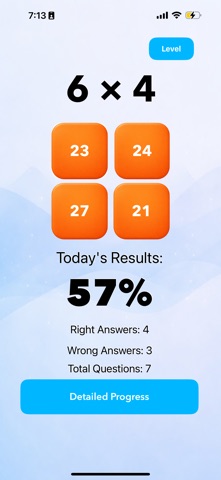 Multiplication Math Facts iPhone screenshot