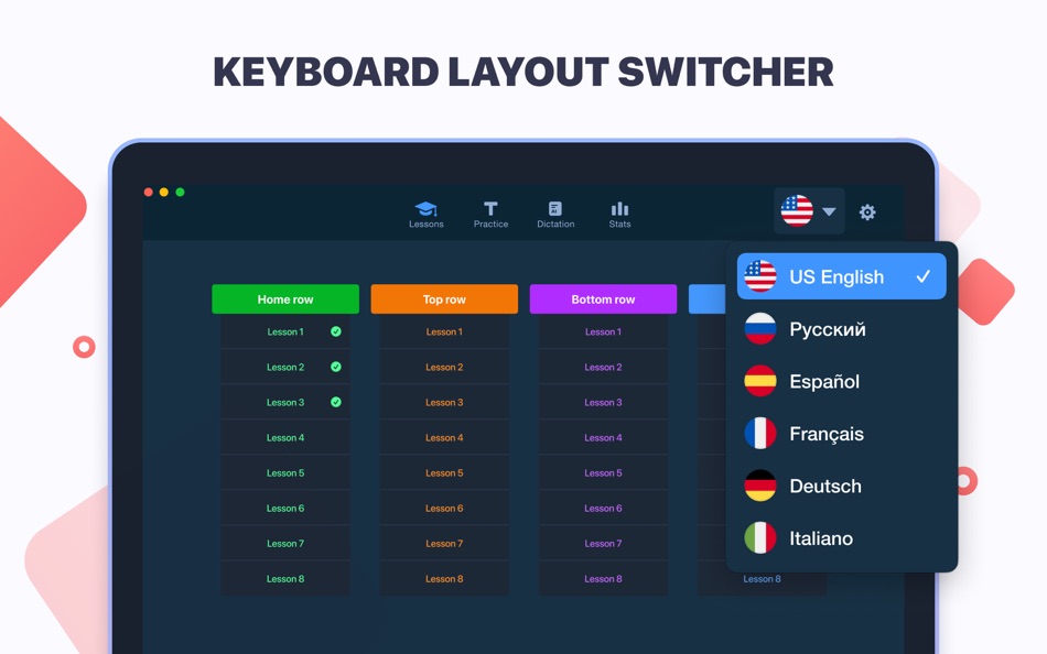 #5. Master of Typing: Tutor (macOS) Podle: Improvision