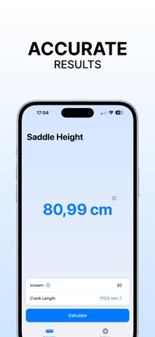 Saddle Height Calculator: PP Screenshot 1 of 2