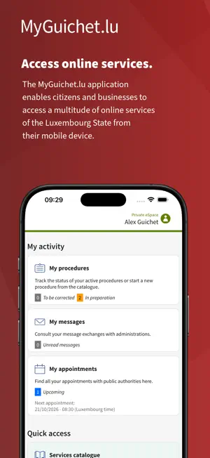 MyGuichet.lu screenshot 1
