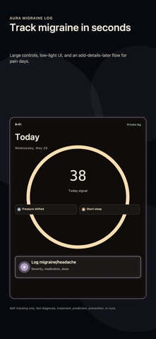 Aura Migraine Tracker Log Screenshot 1 of 5