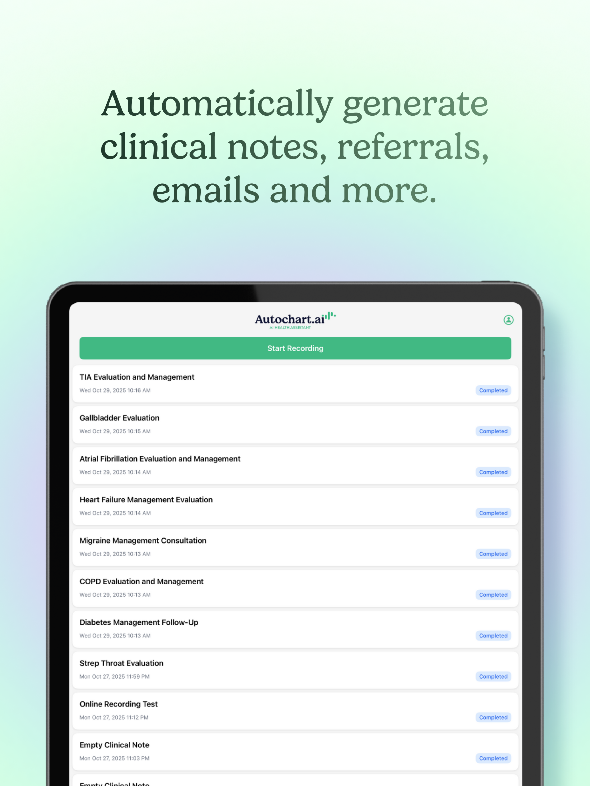 Autochart.ai Health Assistant