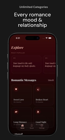 Love Messages & Romantic Texts iPhone screenshot