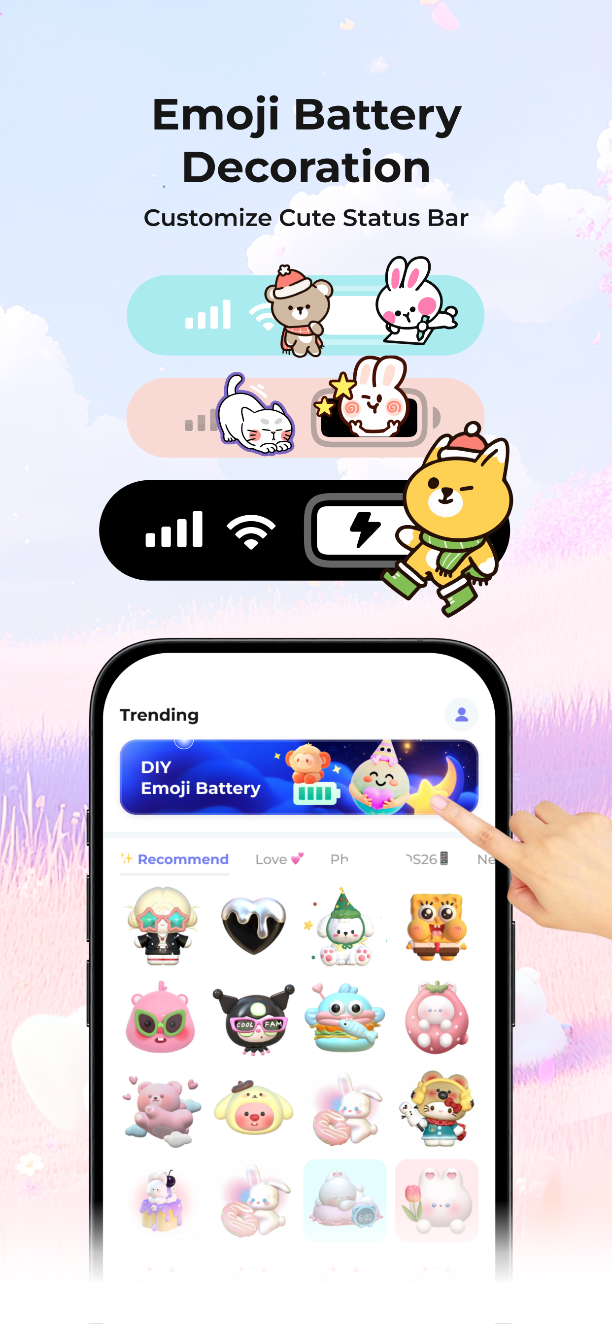 Emoji Battery Widget-BunnyWath