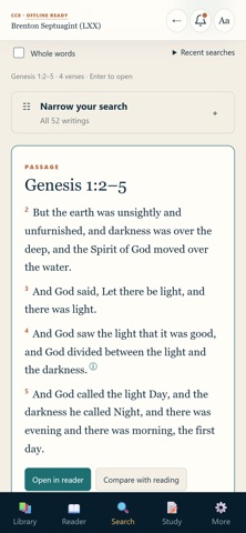 Brenton Septuagint (LXX) screenshot 3