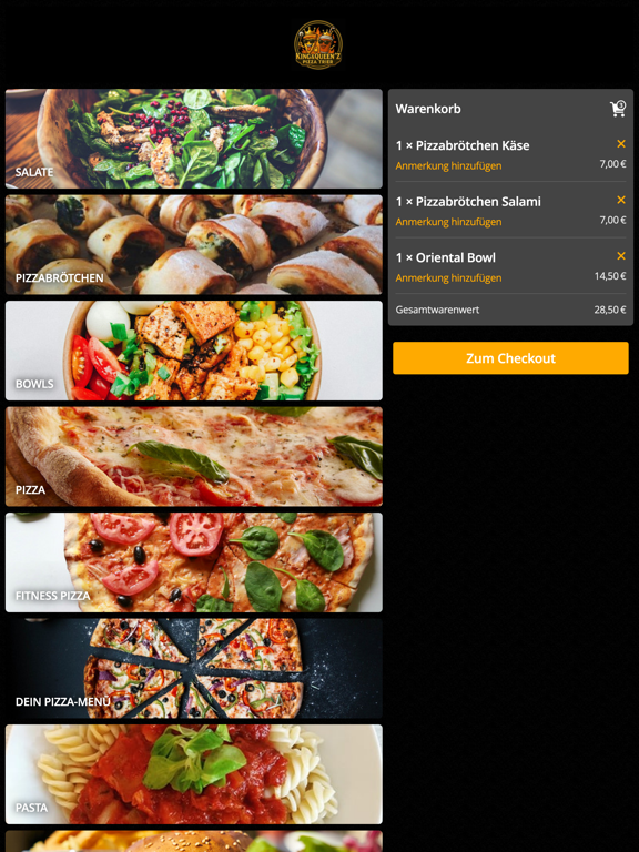 King & Queenz Pizza Trier iPad screenshot