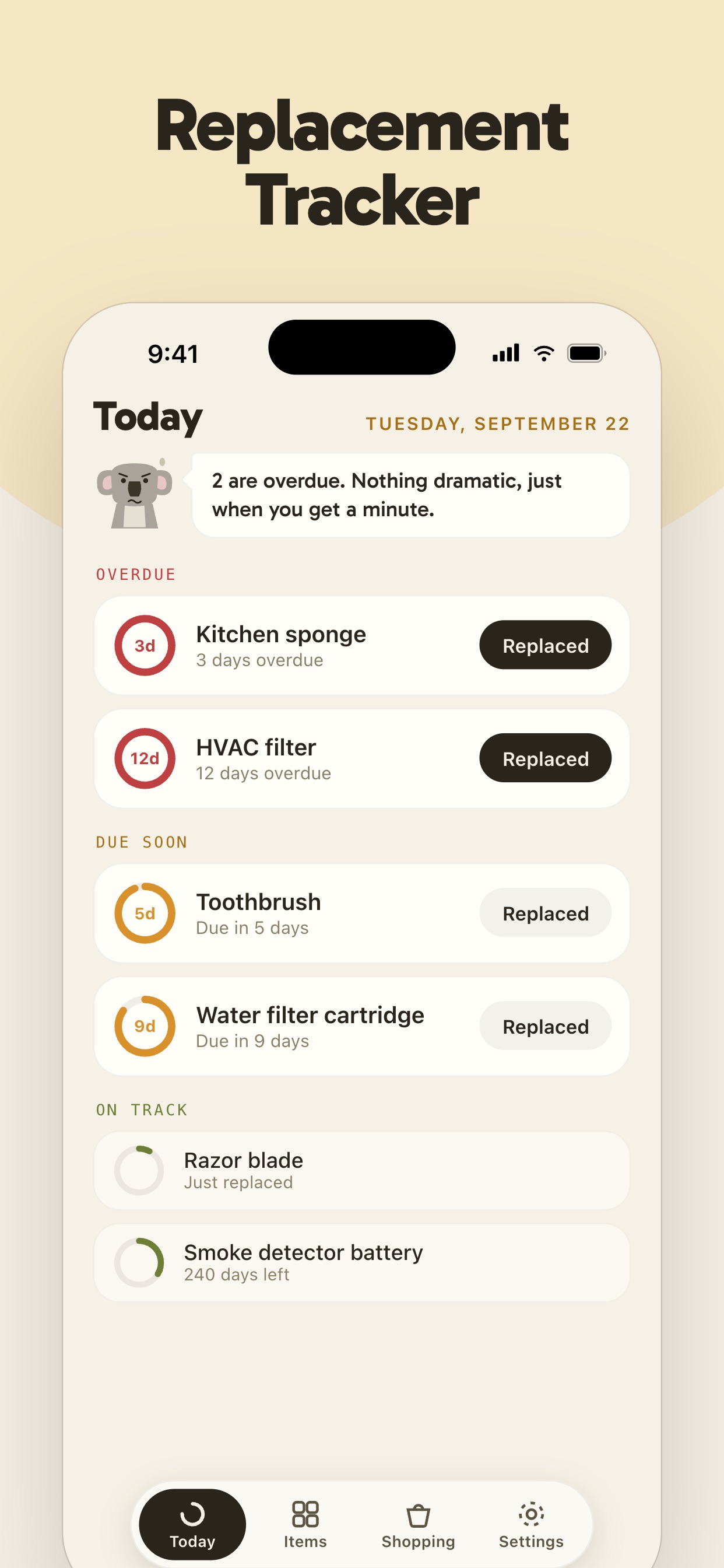 Screenshot 1 of Replacement Tracker: Swapstead