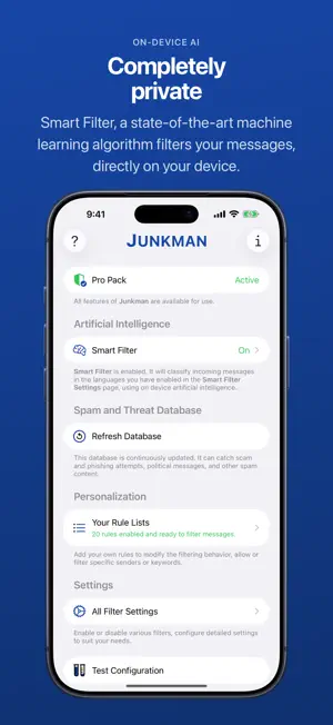 Junkman: AI Spam SMS Blocker screenshot 2