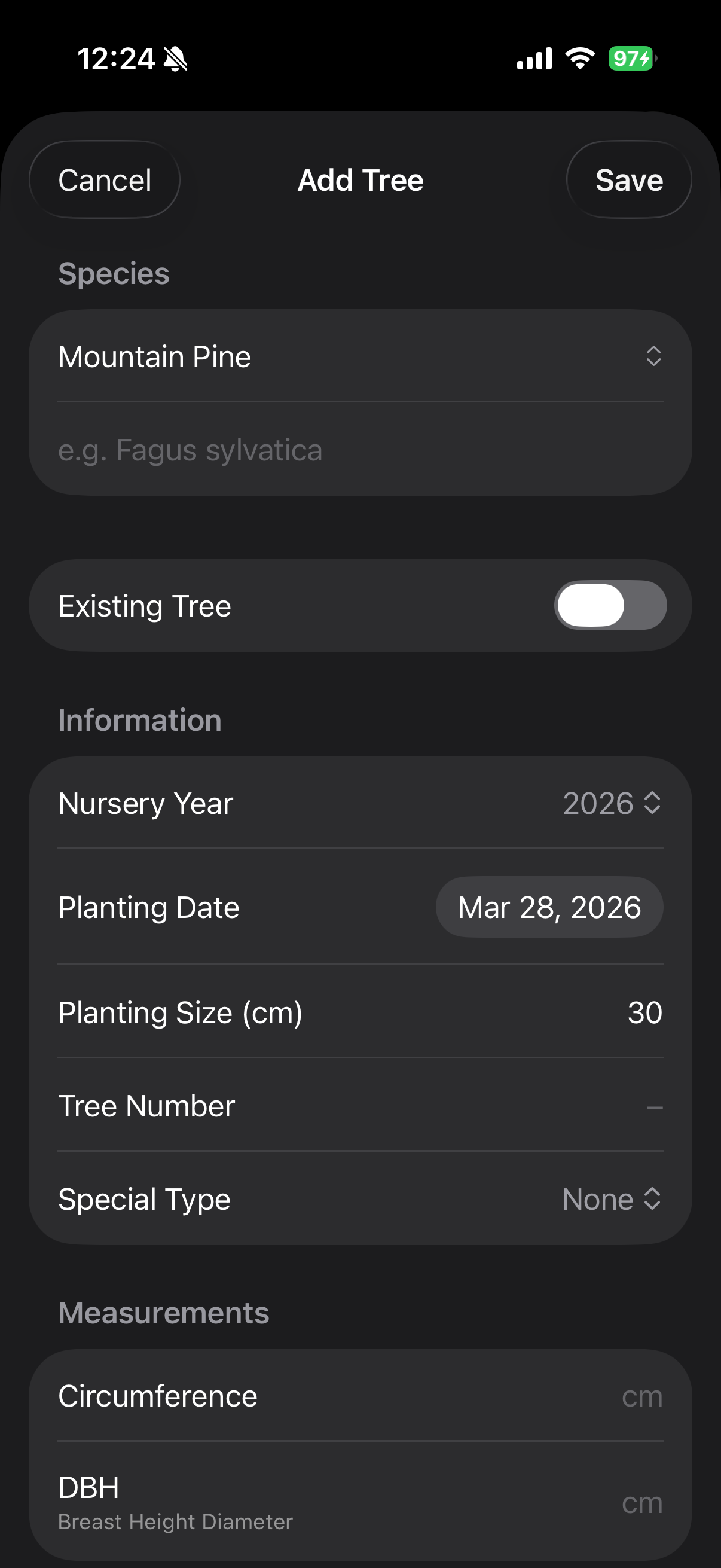 FindMyTree – Track Your Trees