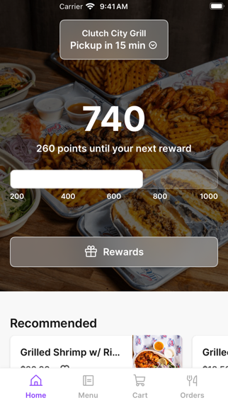 Clutch City Grill iPhone screenshot 1 - Food & Drink app