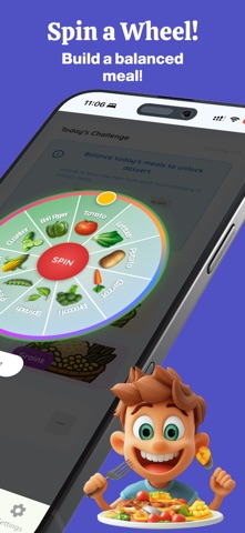 Snack Spinner: Kids Food Game iPhone screenshot