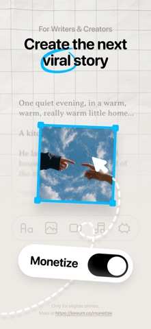 Loreum: Read & Write Stories iPhone screenshot