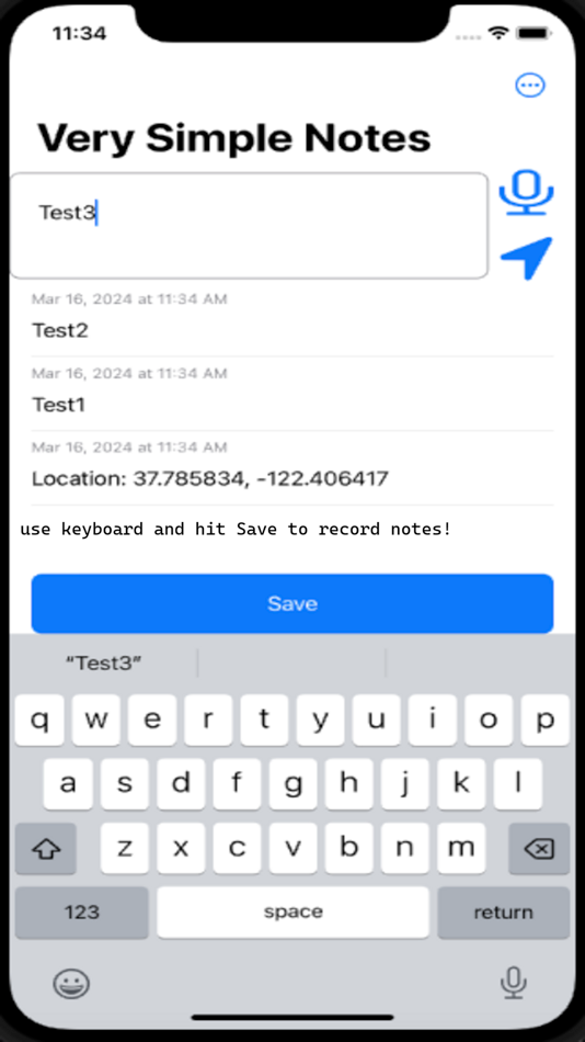 #3. Very Simple Notes (iOS) Podle: Sean Roelofsen
