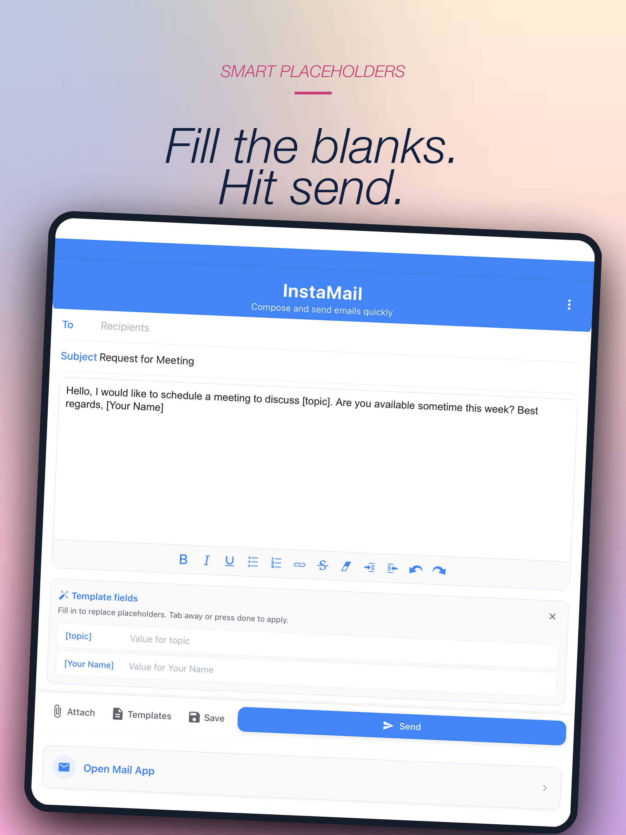 InstaMail: compose templates screenshot 8