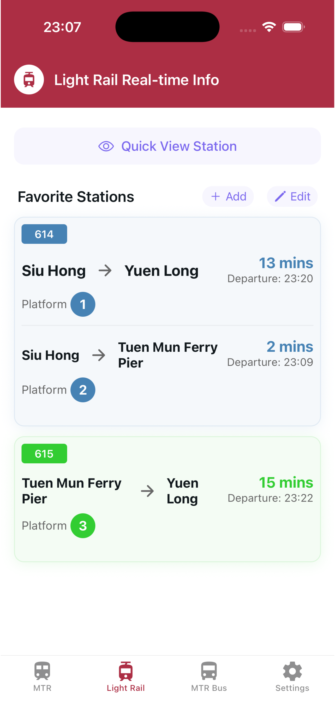 HK MTR & Light Rail:ArrivedYet screenshot 2
