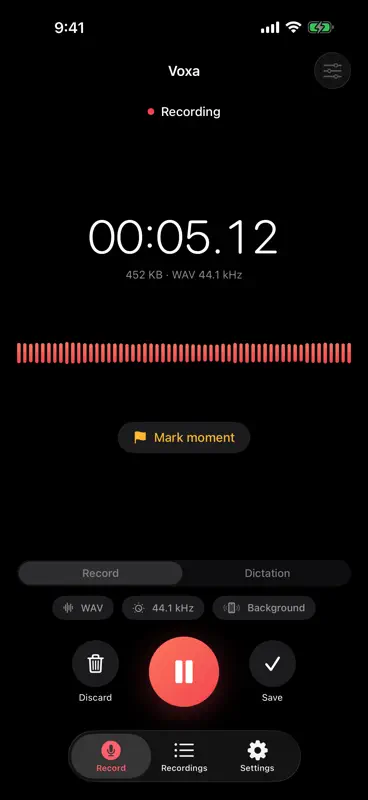 Voxa: Voice Recorder screenshot 1 of 5