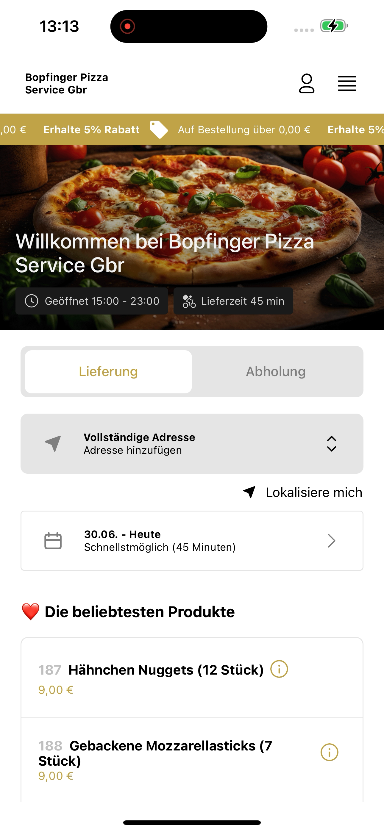 Bopfinger Pizza Service Gbr