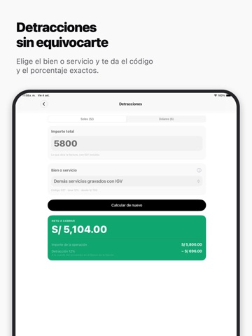 IGV Peru Tool: Tax Calculator iPad screenshot
