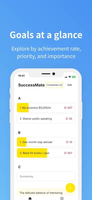 SuccessMate - Goals for dreams screenshot 1 of 4