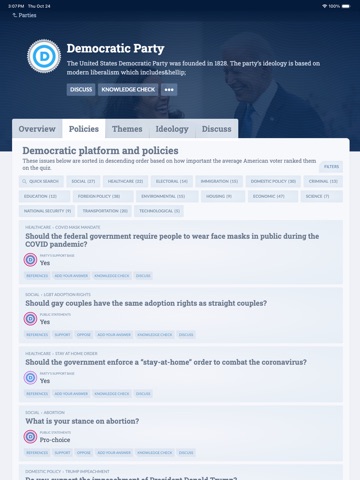 VOTA.com iPad screenshot