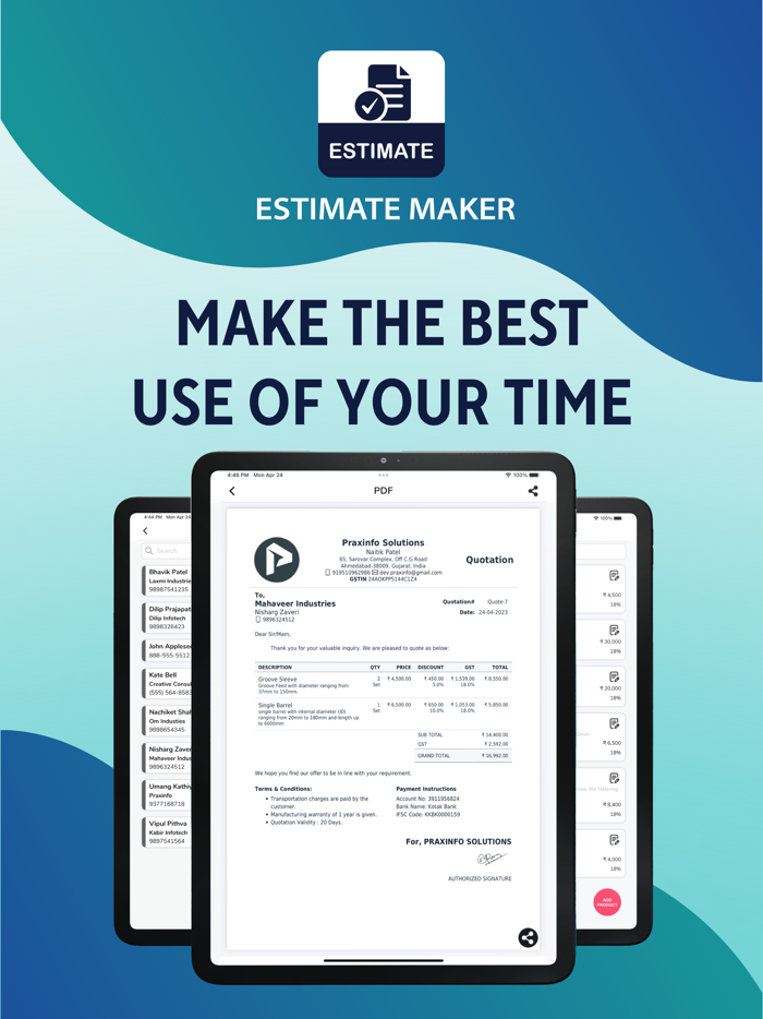 Estimate  Invoice - Maker