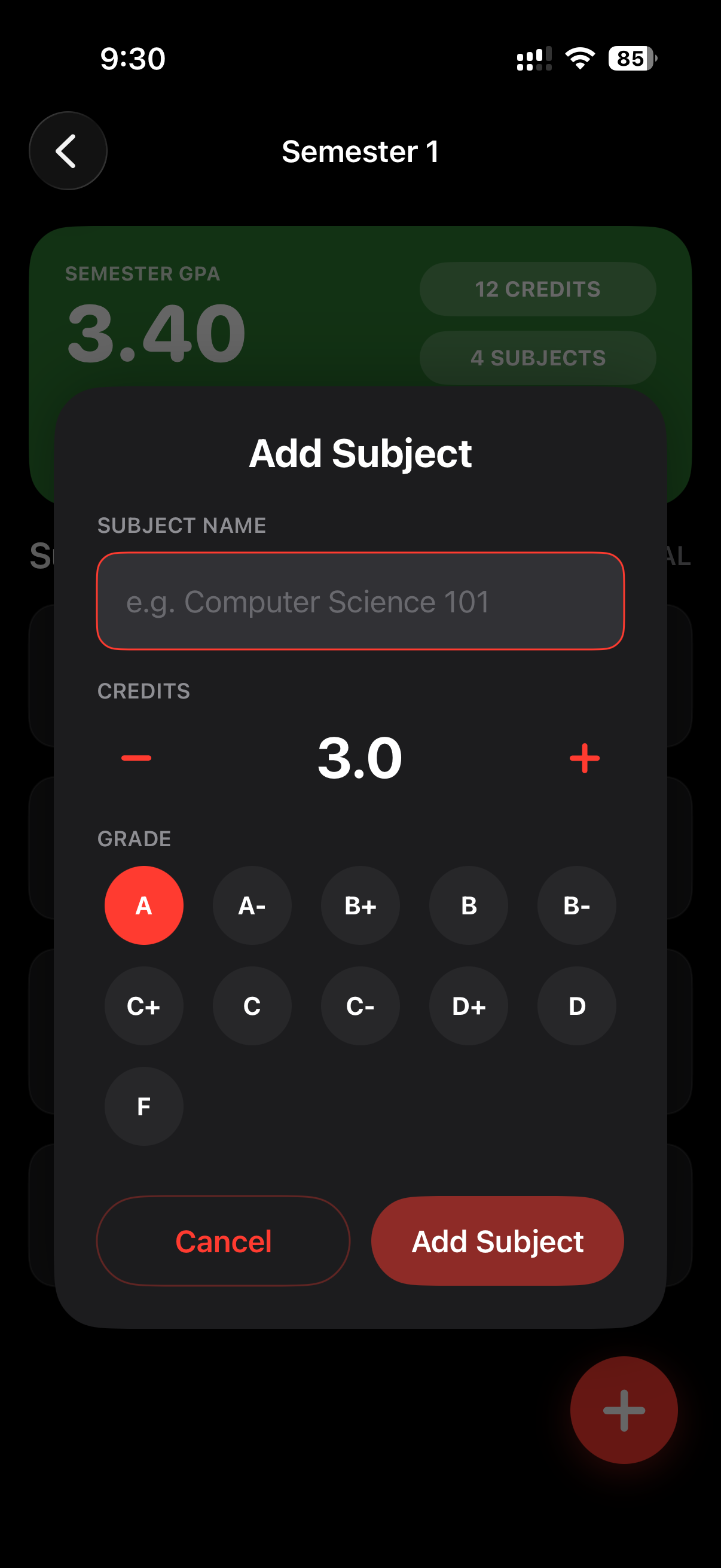 GPA Calculator - Track Grades