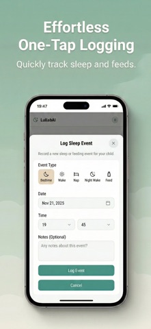 Lullabai: Baby Sleep Tracker iPhone screenshot
