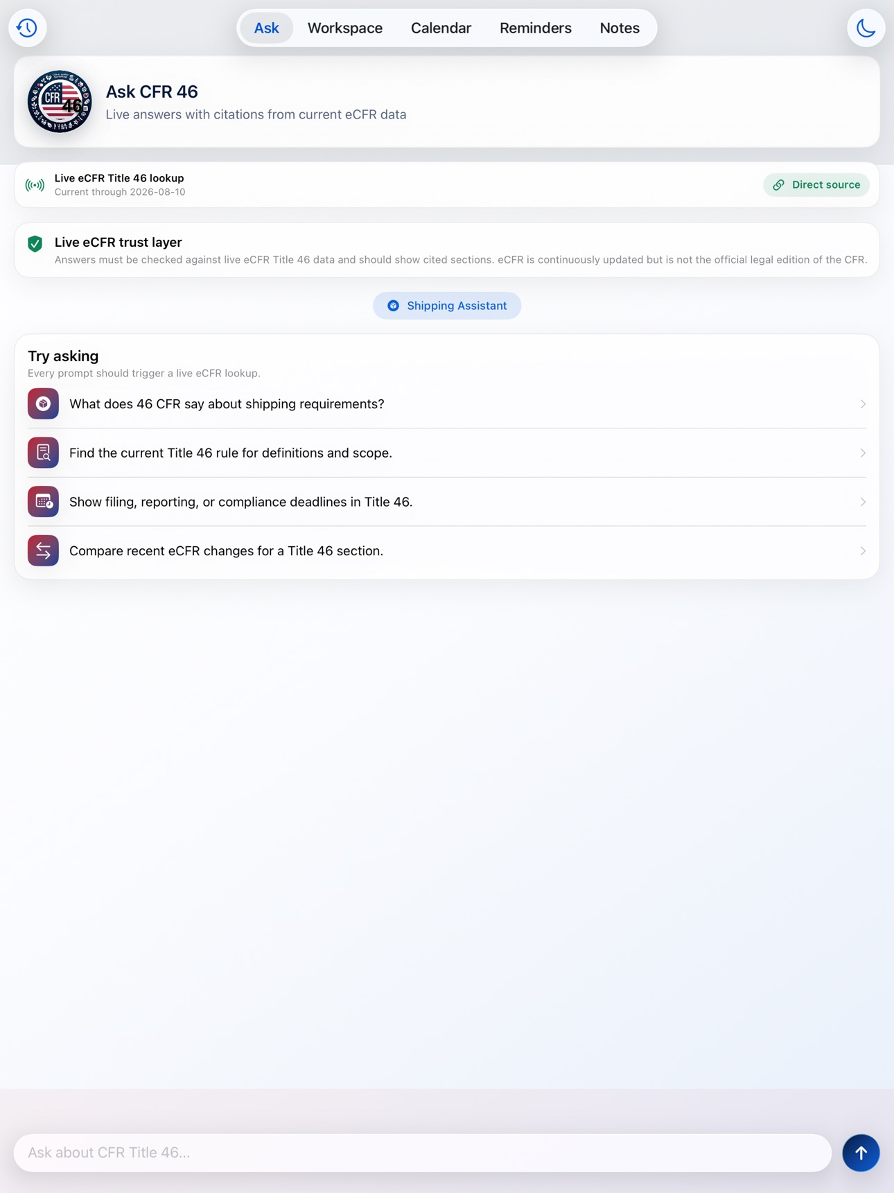 Screenshot 6 of CFR AI - Title 46