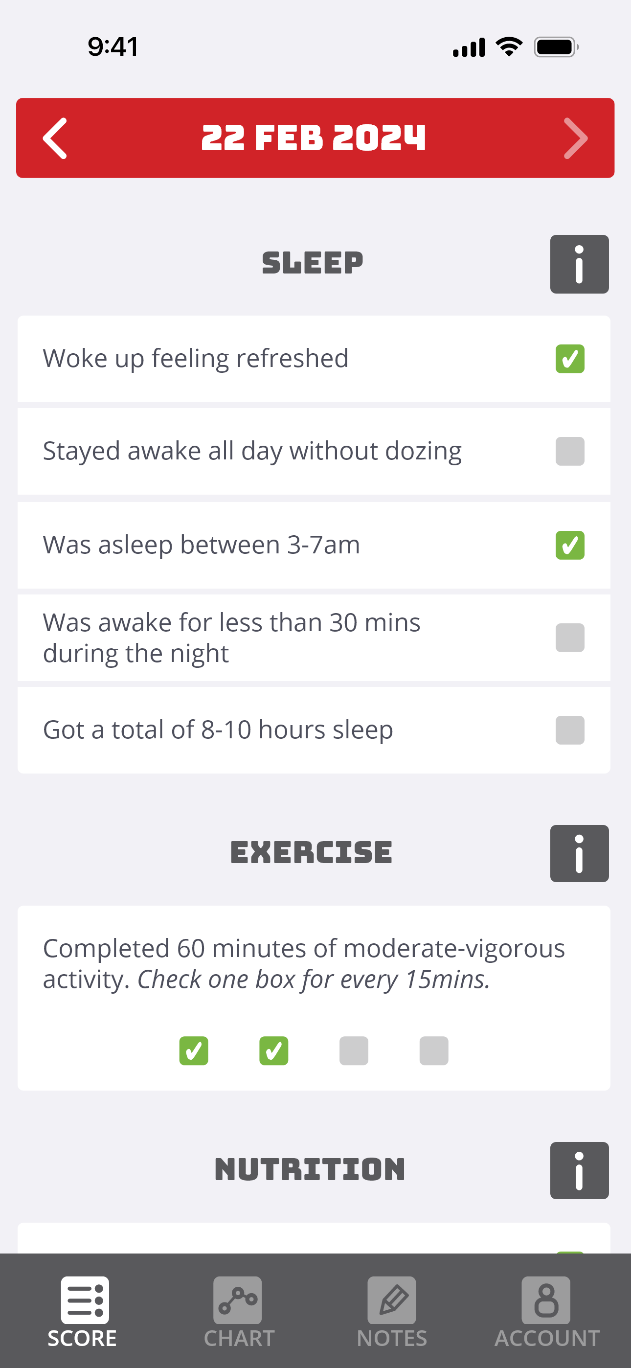 Biorhythms.Exercise.Nutrition.