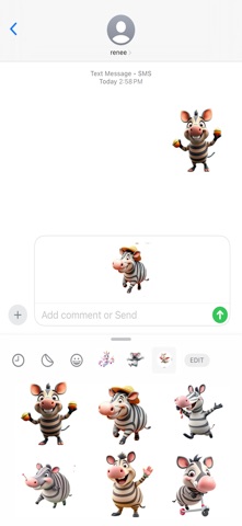 欢快的条纹貘贴纸 screenshot
