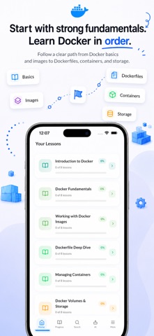 Learn Docker: DevOps & Cloud iPhone screenshot