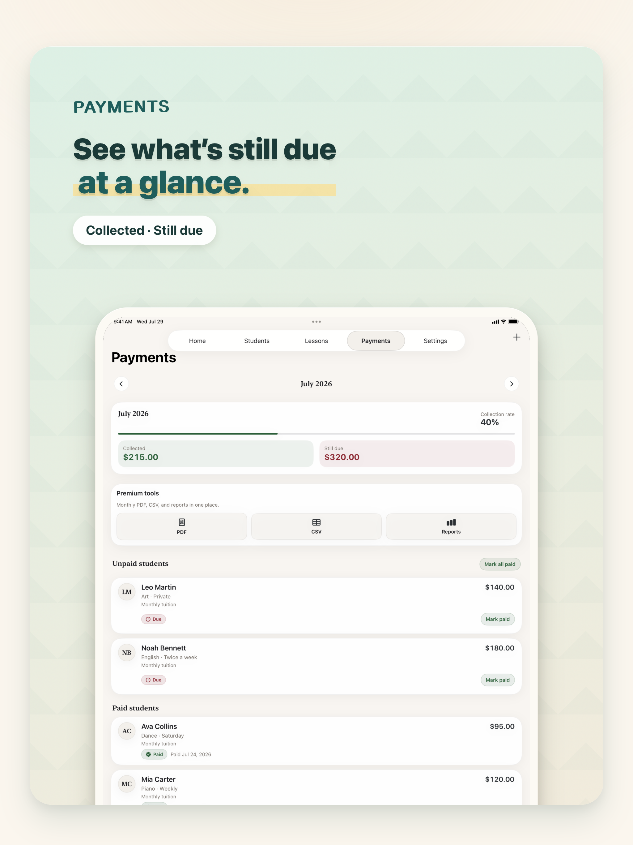 Lessonory: Tuition Tracker screenshot 10