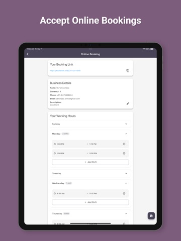 Koala: Appointment Scheduler iPad screenshot