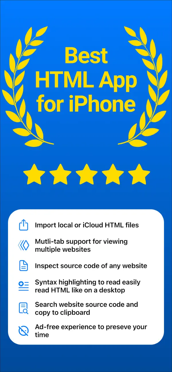 #1. HTML Viewer: View Source (iOS) 由: Utsav Mangla