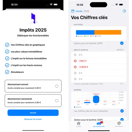 Capture d'écran de Impôts 2026 sur iPhone 8
