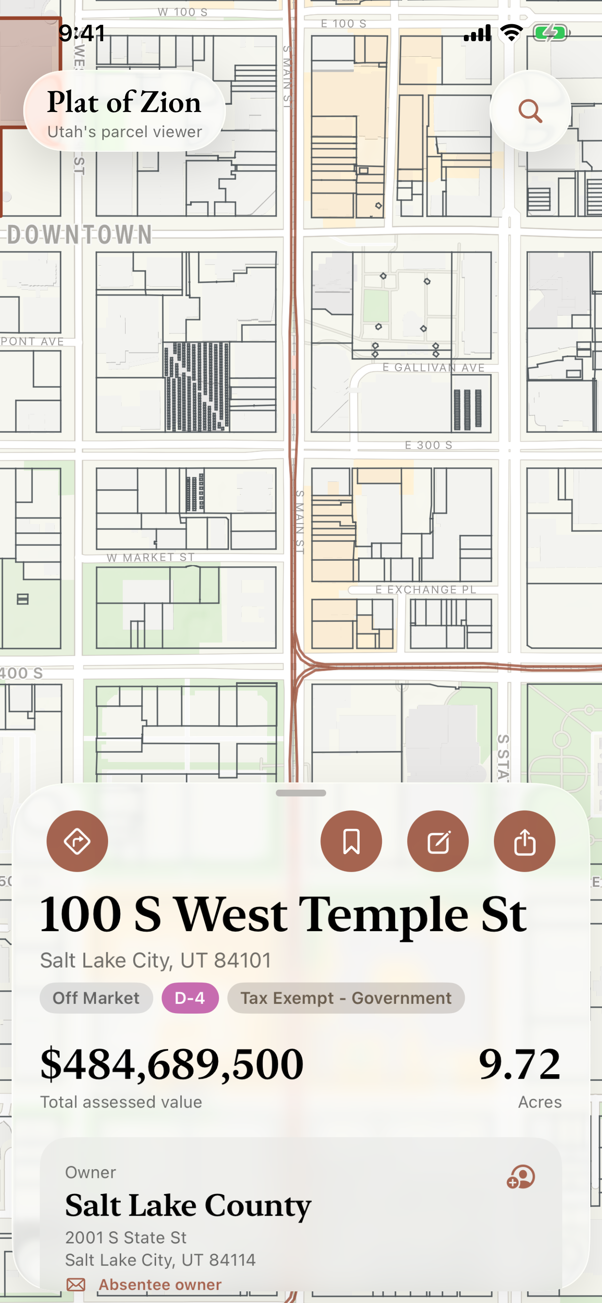 Plat of Zion - Utah Parcels screenshot 2