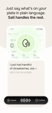 Sati: AI Calorie & Macro Coach screenshot