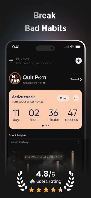 BeSober Bad Habit Quit Tracker screenshot 1
