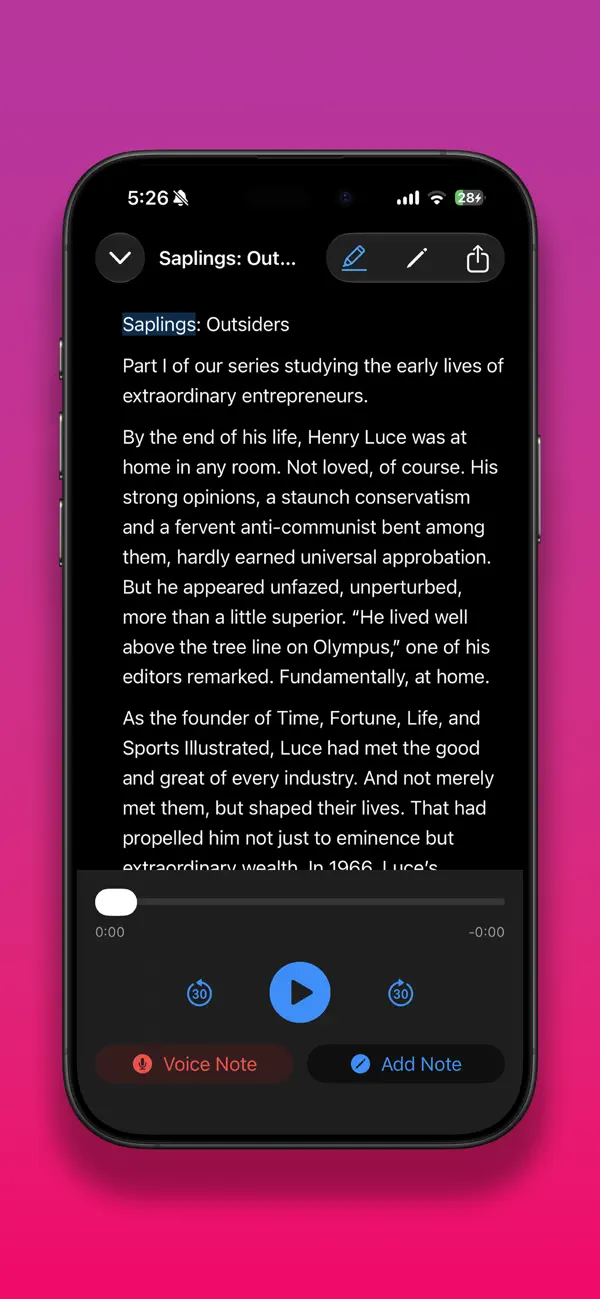 Screenshot #2 pour LinkReader: Articles to Audio