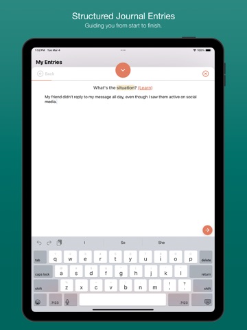 Thought Journal - for CBT iPad screenshot