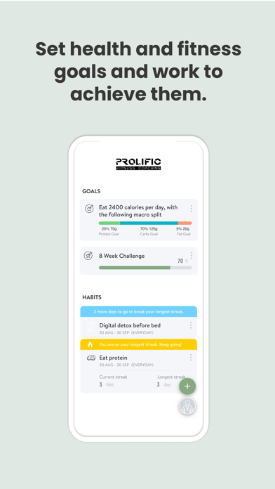 Prolific Fitness Coaching Screenshot