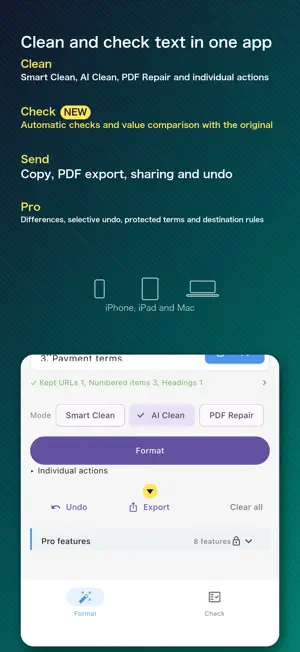 NeatPaste: Clean & Check Text screenshot 1