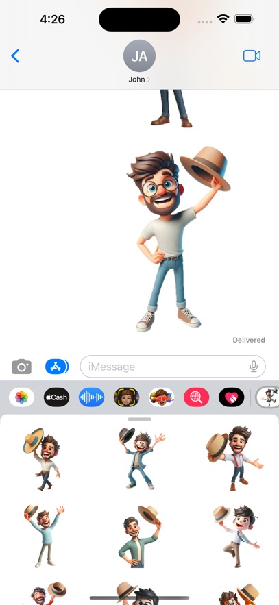 Hat Waving Stickers