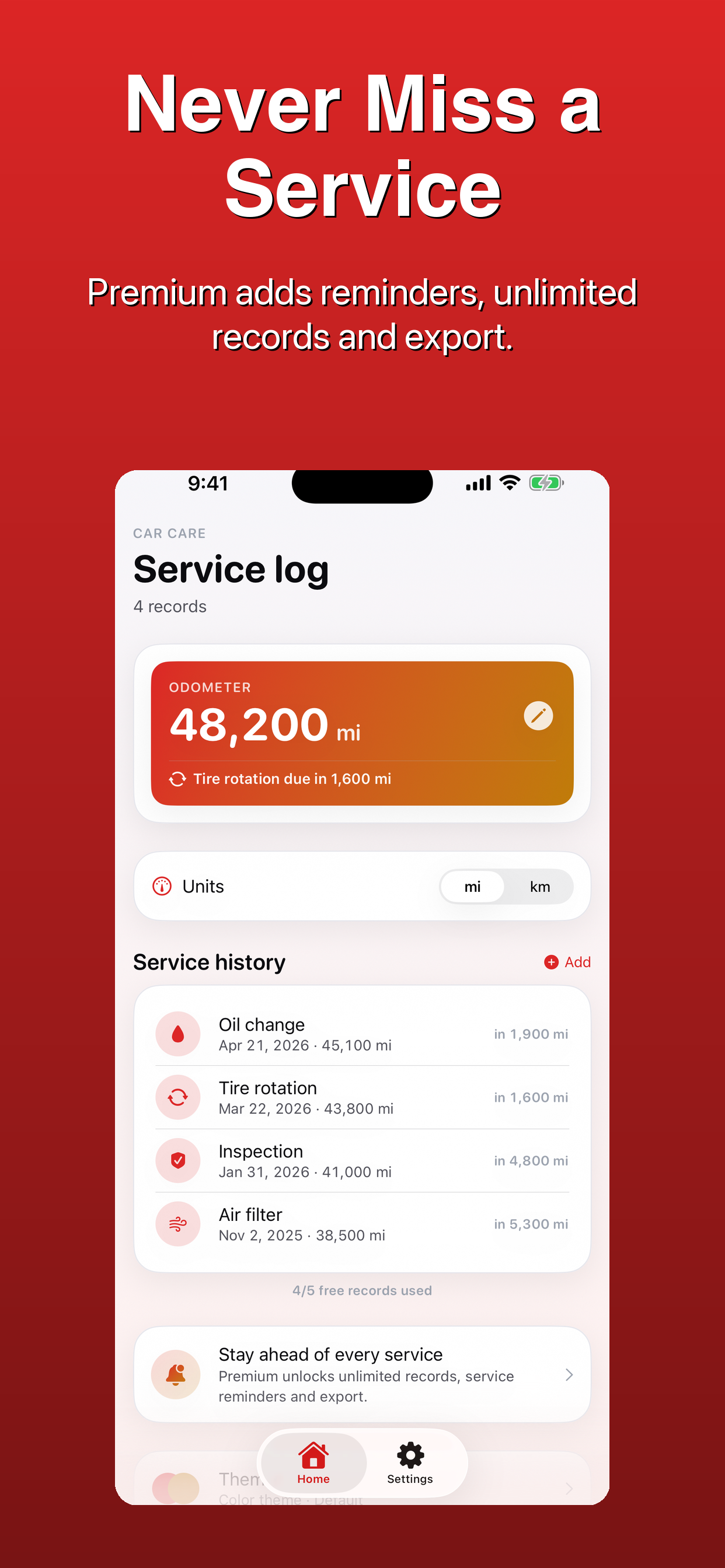 Car Care Service Log